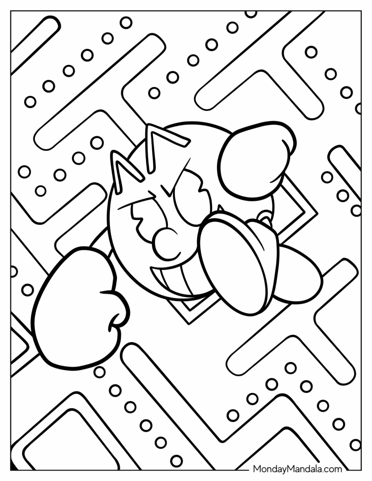 Pac man coloring pages free pdf printables