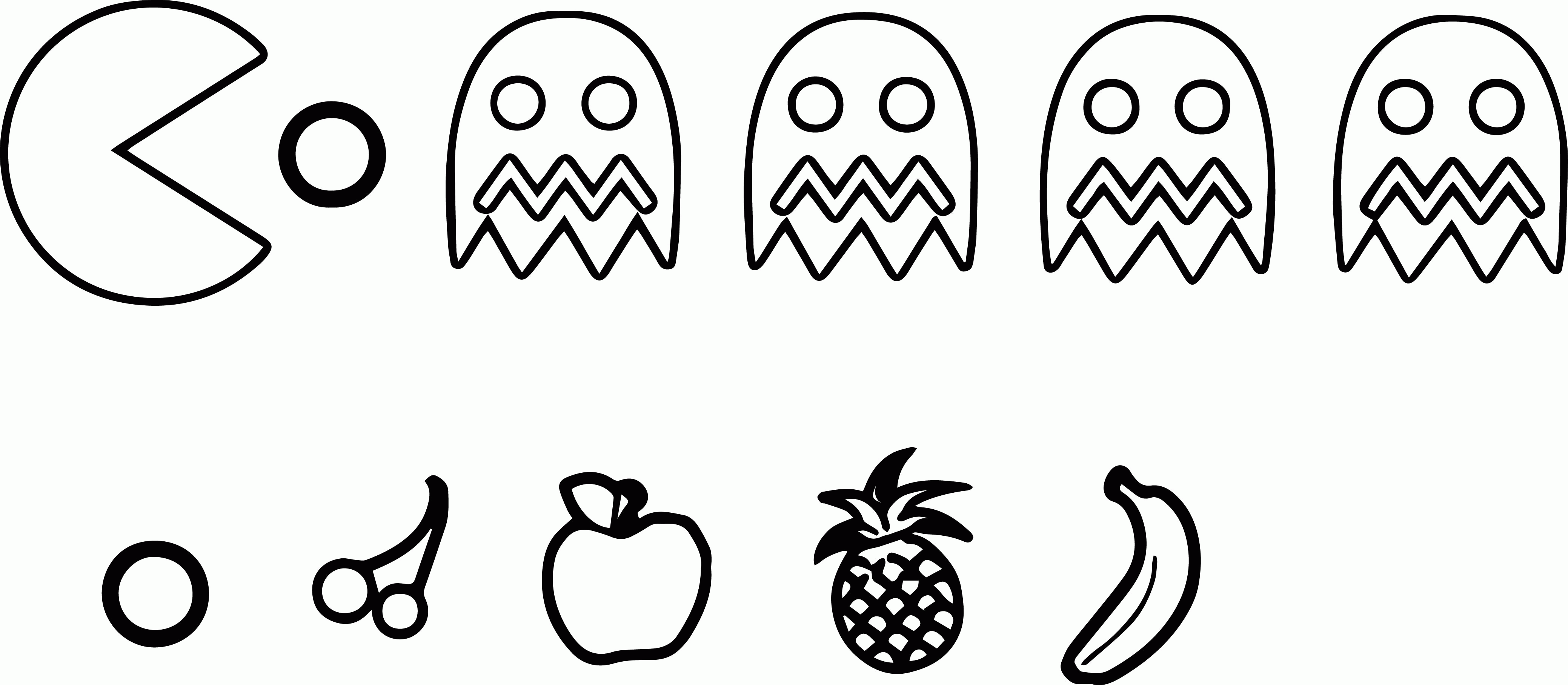 Pacman ghosts coloring page