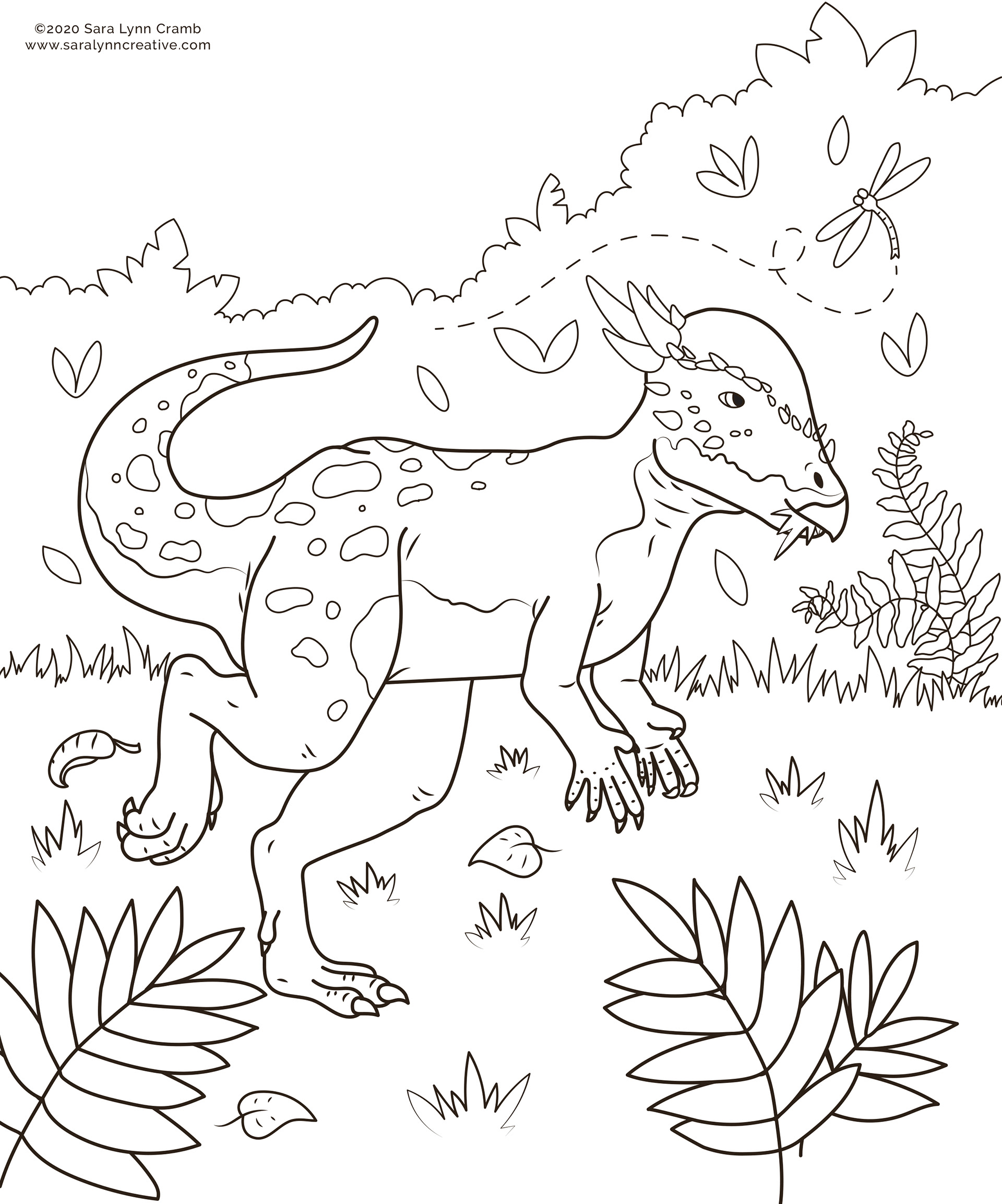 Pachycephalosaurus coloring page