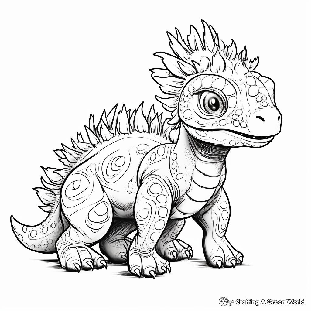 Pachycephalosaurus coloring pages