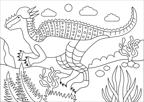 Pachycephalosaurus coloring page free printable coloring pages