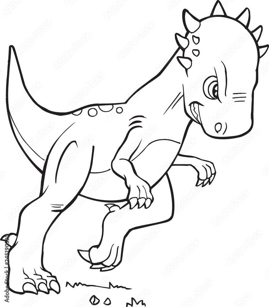 Pachycephalosaurus dinosaur vector coloring page illustration art vector