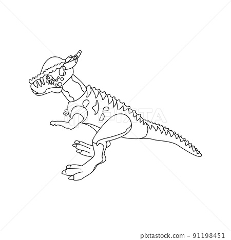 Pachycephalosaurus line colouring book