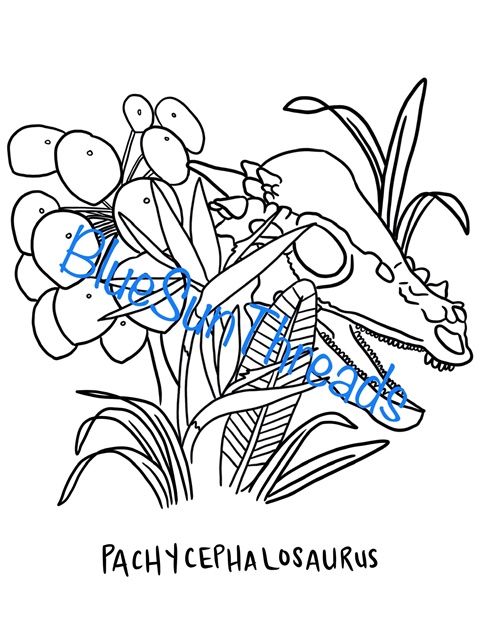 Pachycephalosaurus coloring page