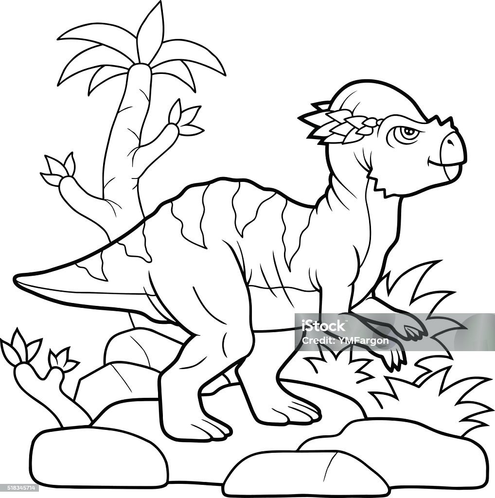 Pachycephalosaurus stock illustration