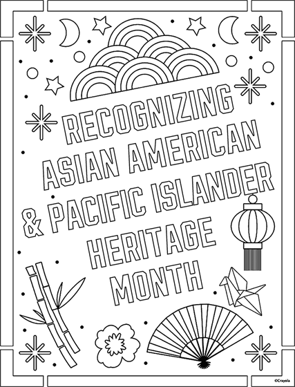 Asian american pacific islander heritage month coloring page