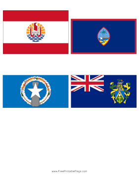 Flag of all pacific islands flags mini