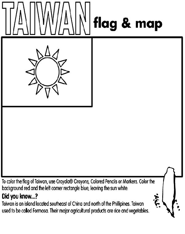 Taiwan on crayola taiwan flag coloring pages free coloring pages