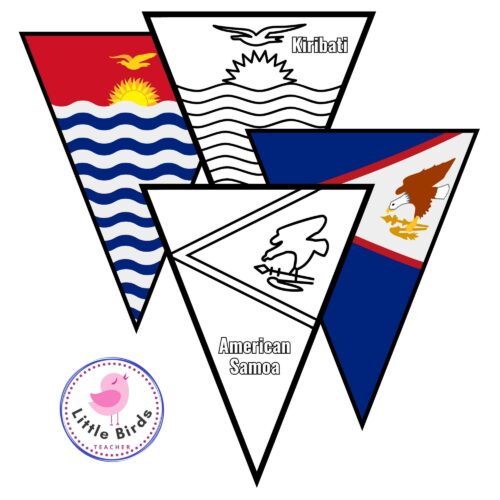 Asian pacific american heritage month countries flag pennants coloring pages made by teachers