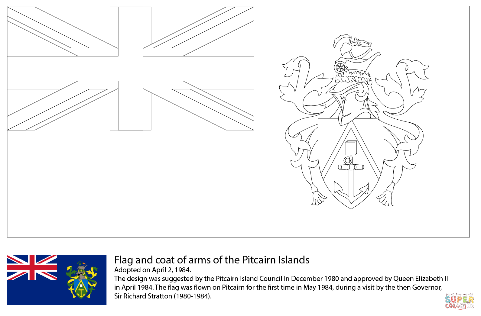 Flag of the pitcairn islands coloring page free printable coloring pages