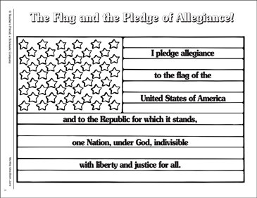 The flag and the pledge of allegiance printable cut and pastes coloring pages