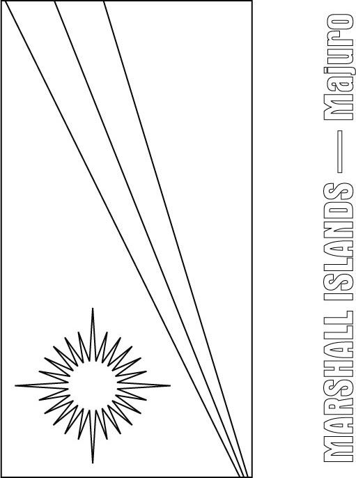 Marshall islands flag coloring page