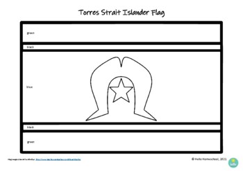 Torres strait islander flag poster and colour in worksheet by hello homeschool