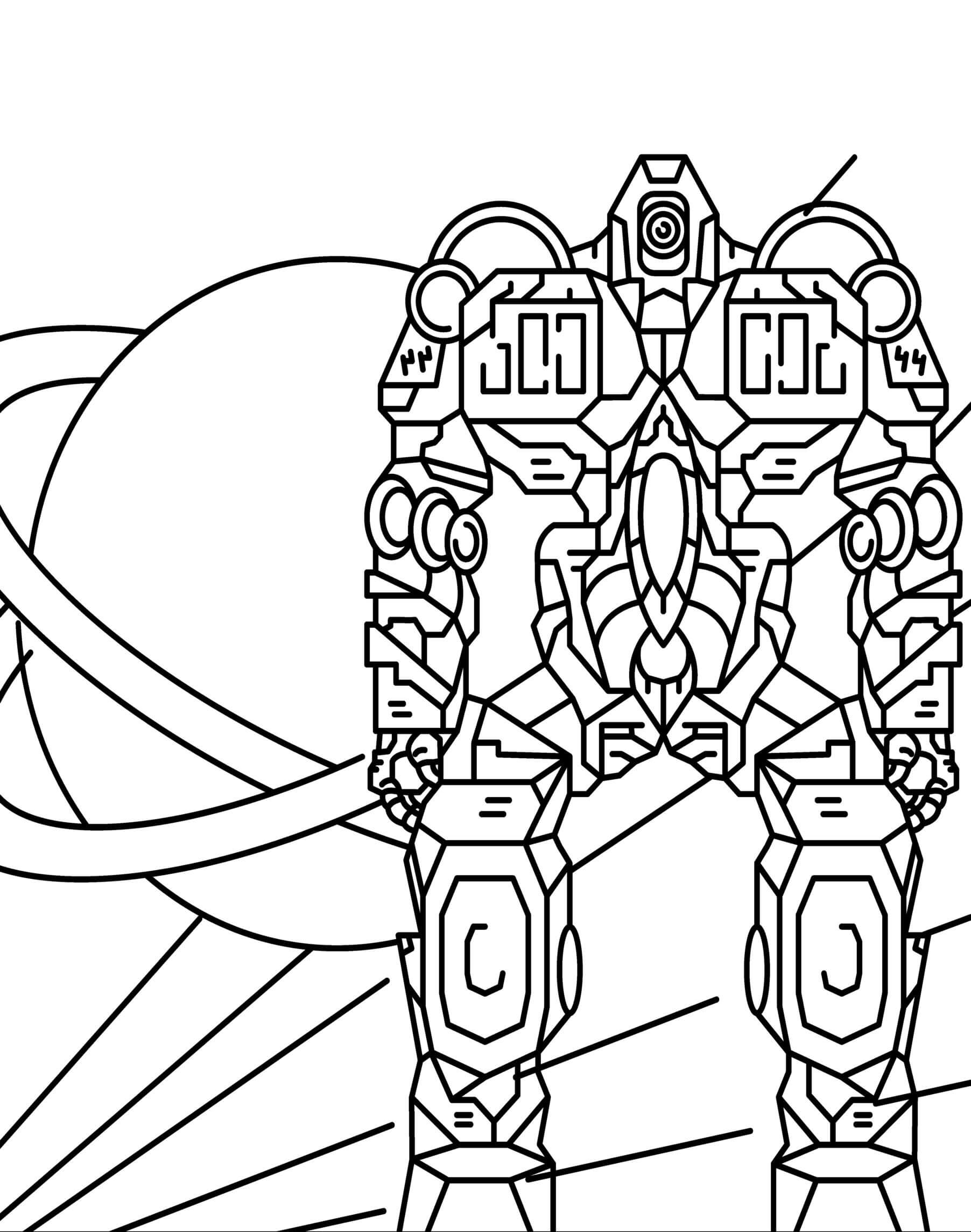Robot free pictures coloring page