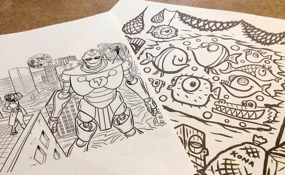 Turn coloring pages into needlework fan art