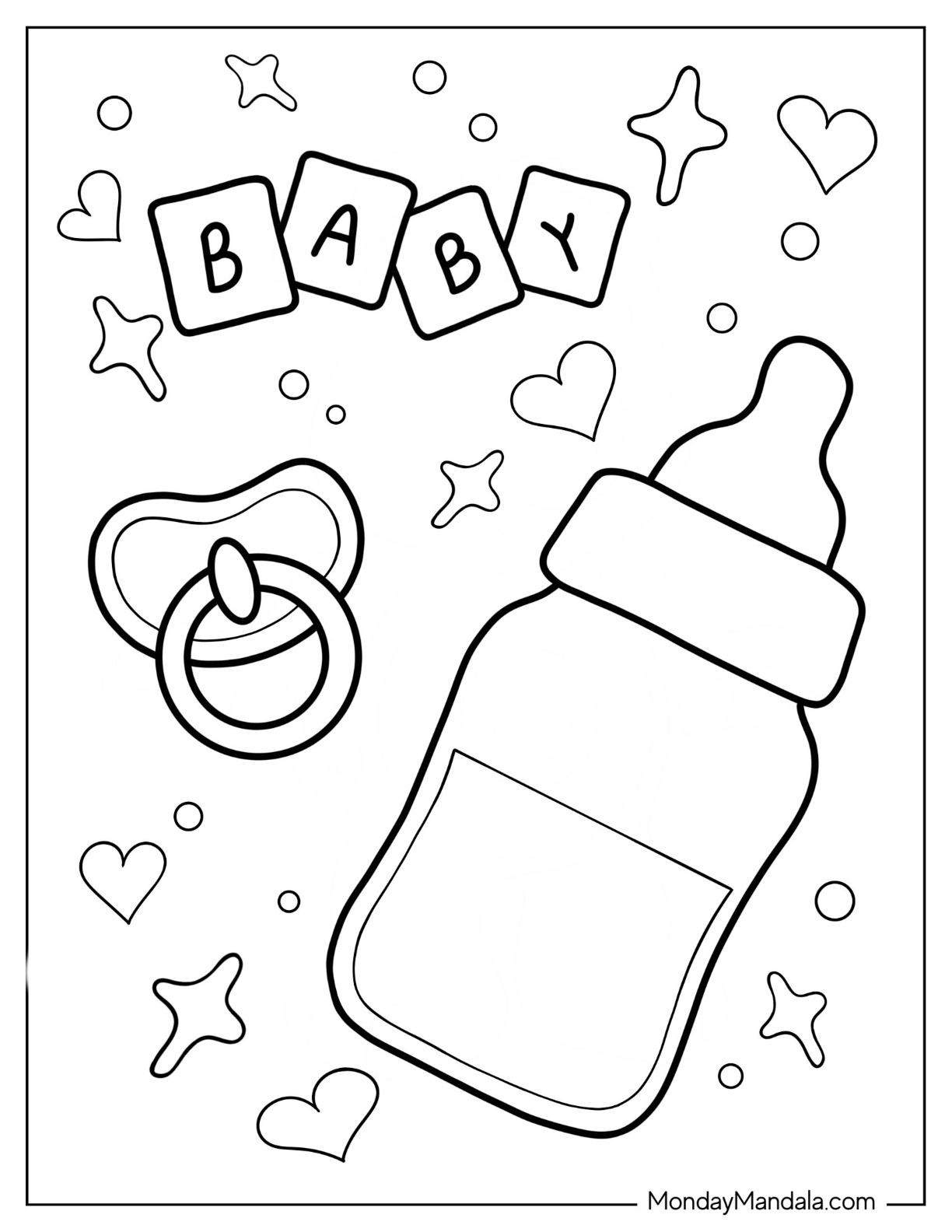 Baby coloring pages free pdf printables