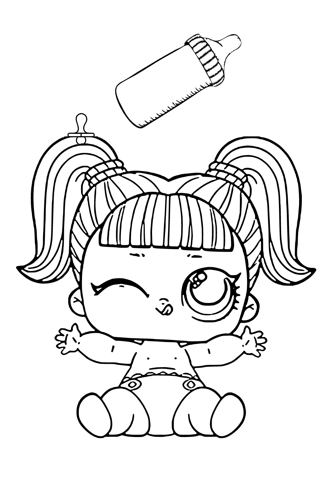 Free printable lol pacifier coloring page for adults and kids