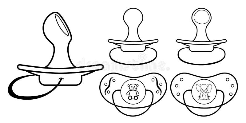 Pacifier coloring page stock illustration illustration of contour