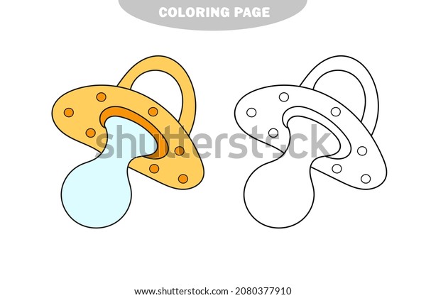 Simple coloring page pacifier baby coloring stock vector royalty free