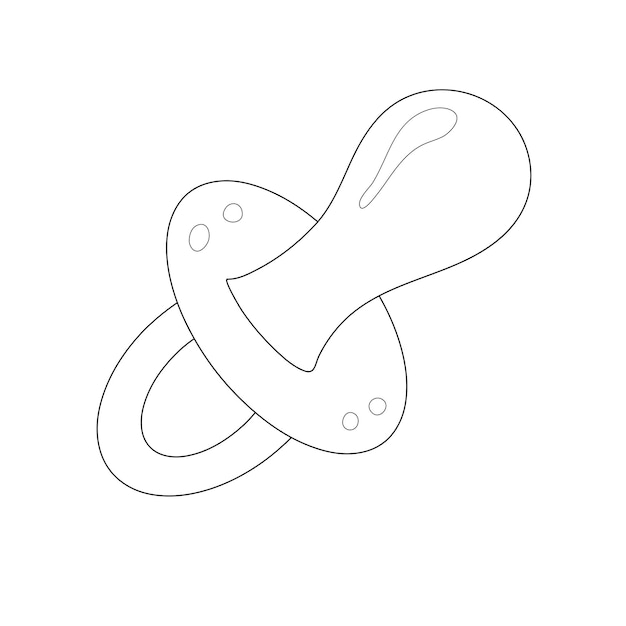 Premium vector contour drawing of a pacifier for a baby vector icon