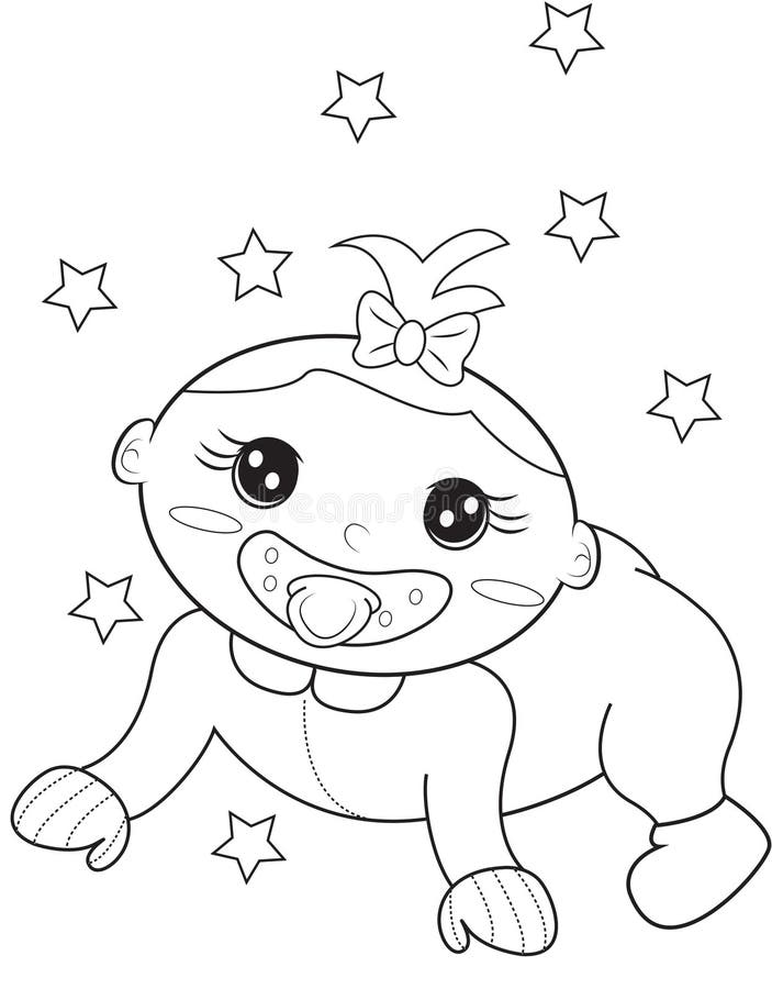 Pacifier coloring page stock illustration illustration of contour