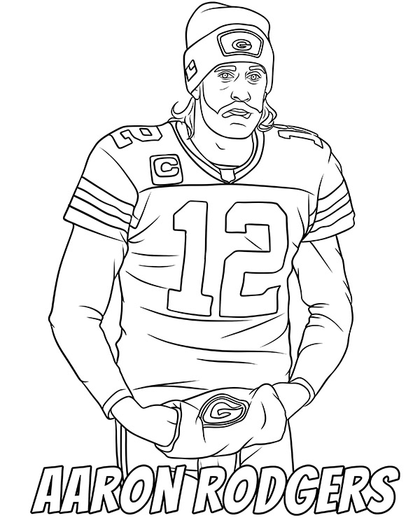 Aaron rodgers coloring page green bay