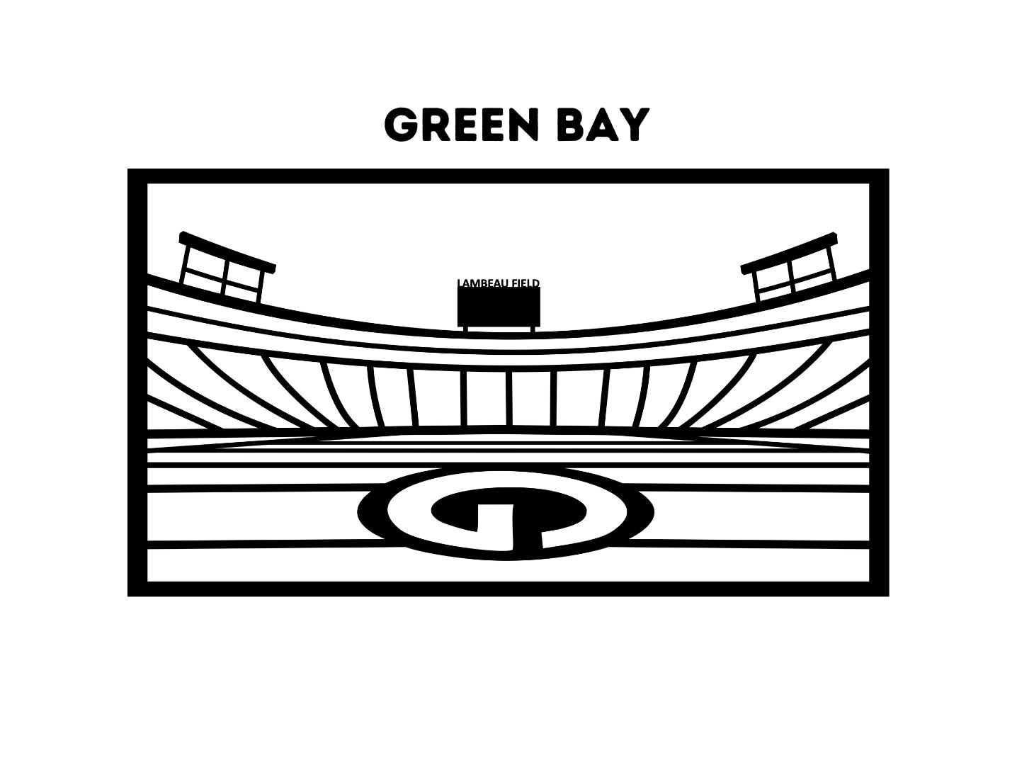 Green bay stadium silhouette template cnc cutting digital vector instant download laser cut file dxf svg green bay laser cut file