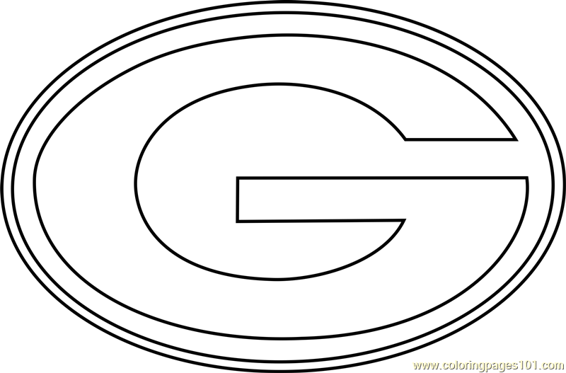 Green bay packers logo coloring page for kids