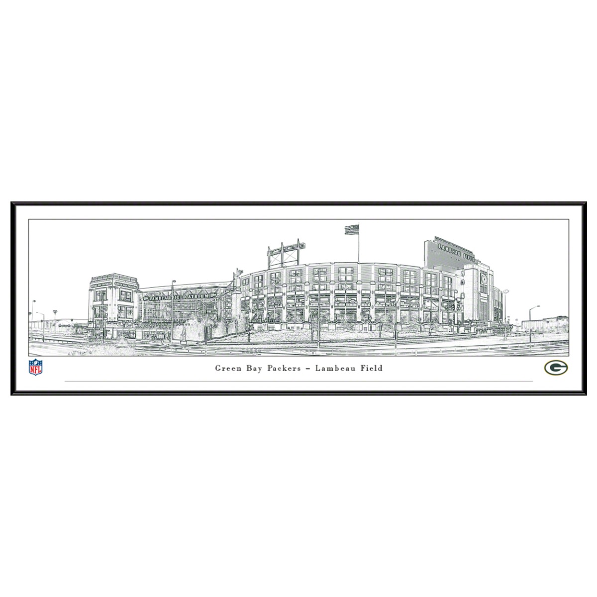 Lambeau field line art panoramic