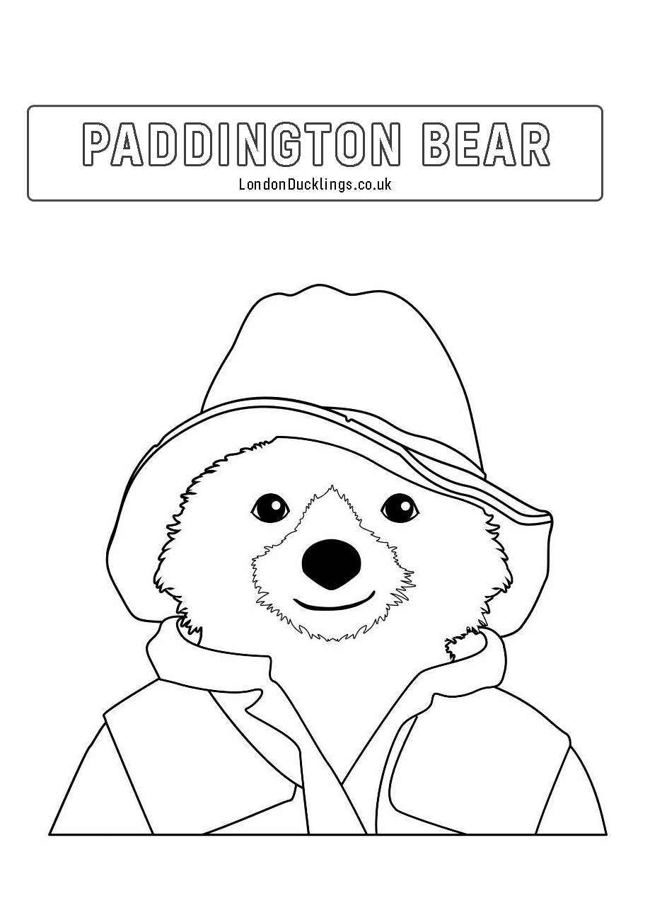 Free paddington printable louring page