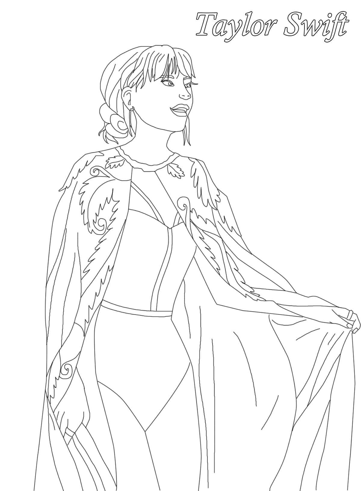 Taylor swift image coloring page