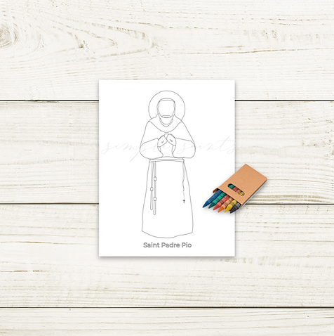 St padre pio coloring page the simple saints