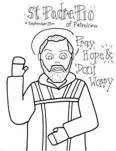 Padre pio coloring page saints to color