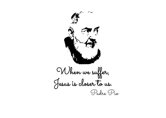 Santo padre pio greeting card by bruno