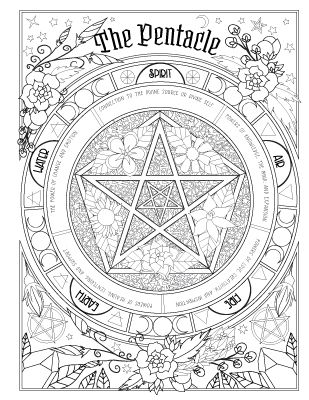 Book of spells witch coloring pages book of shadows coloring book pages