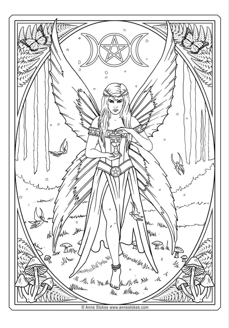 Anne stokes coloring page witch coloring pages fairy coloring pages fairy coloring book