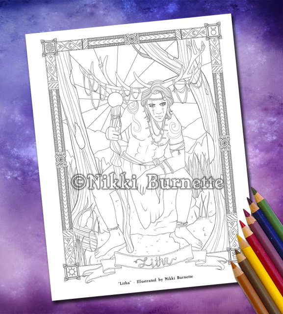 A set of highly detailed printable coloring pages depicting the wiccan sabbats