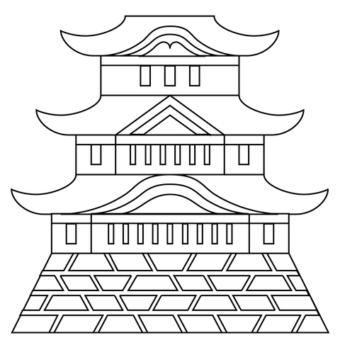 Japanese castle coloring page free printable coloring pages