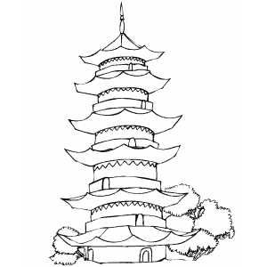 Big pagoda coloring sheet free coloring sheets coloring sheets color