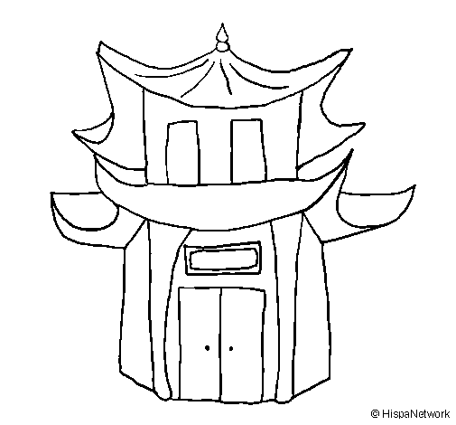 Pagoda coloring page