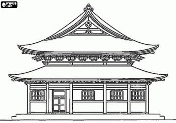 Monuments and other sights in asia coloring pages printable games japanese temple japan temple castle coloring page