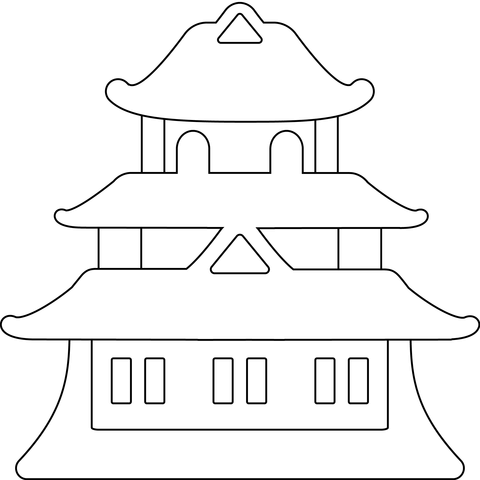 Japanese castle emoji coloring page free printable coloring pages