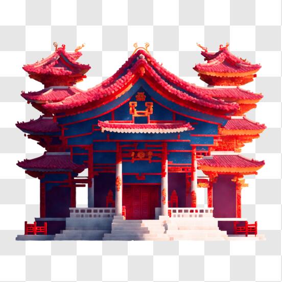 Download colorful pagoda building in an asian