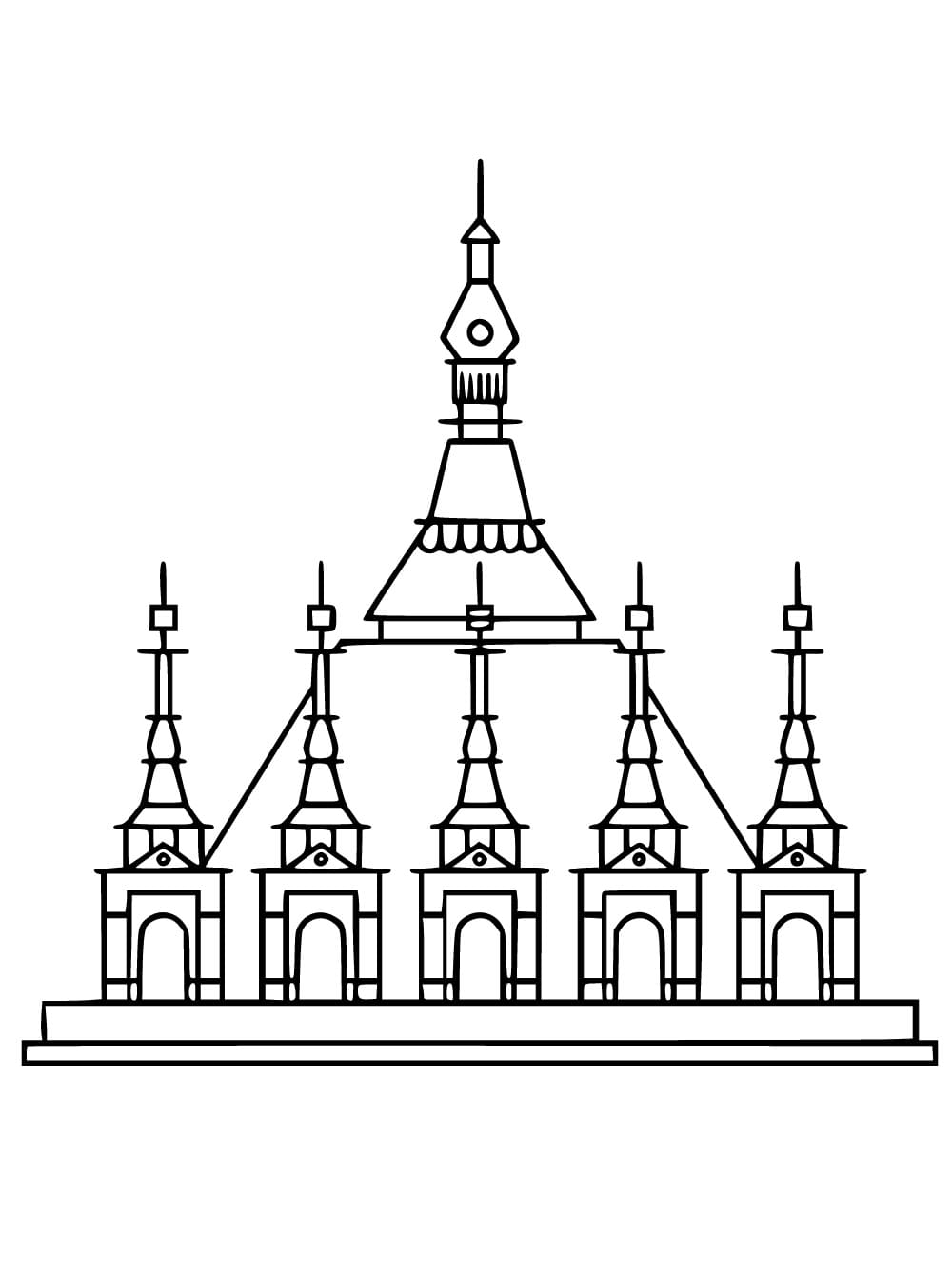 Shwedagon pagoda coloring page