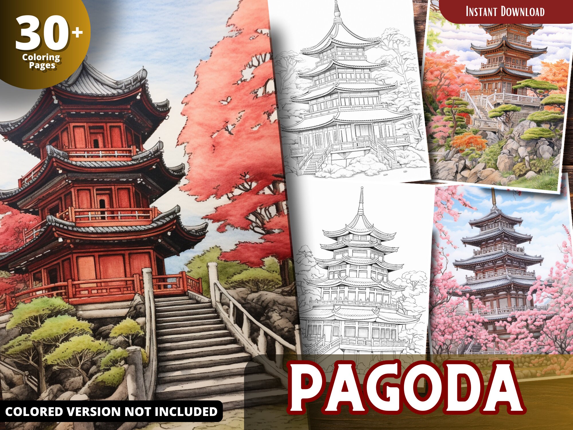 Pagoda coloring page