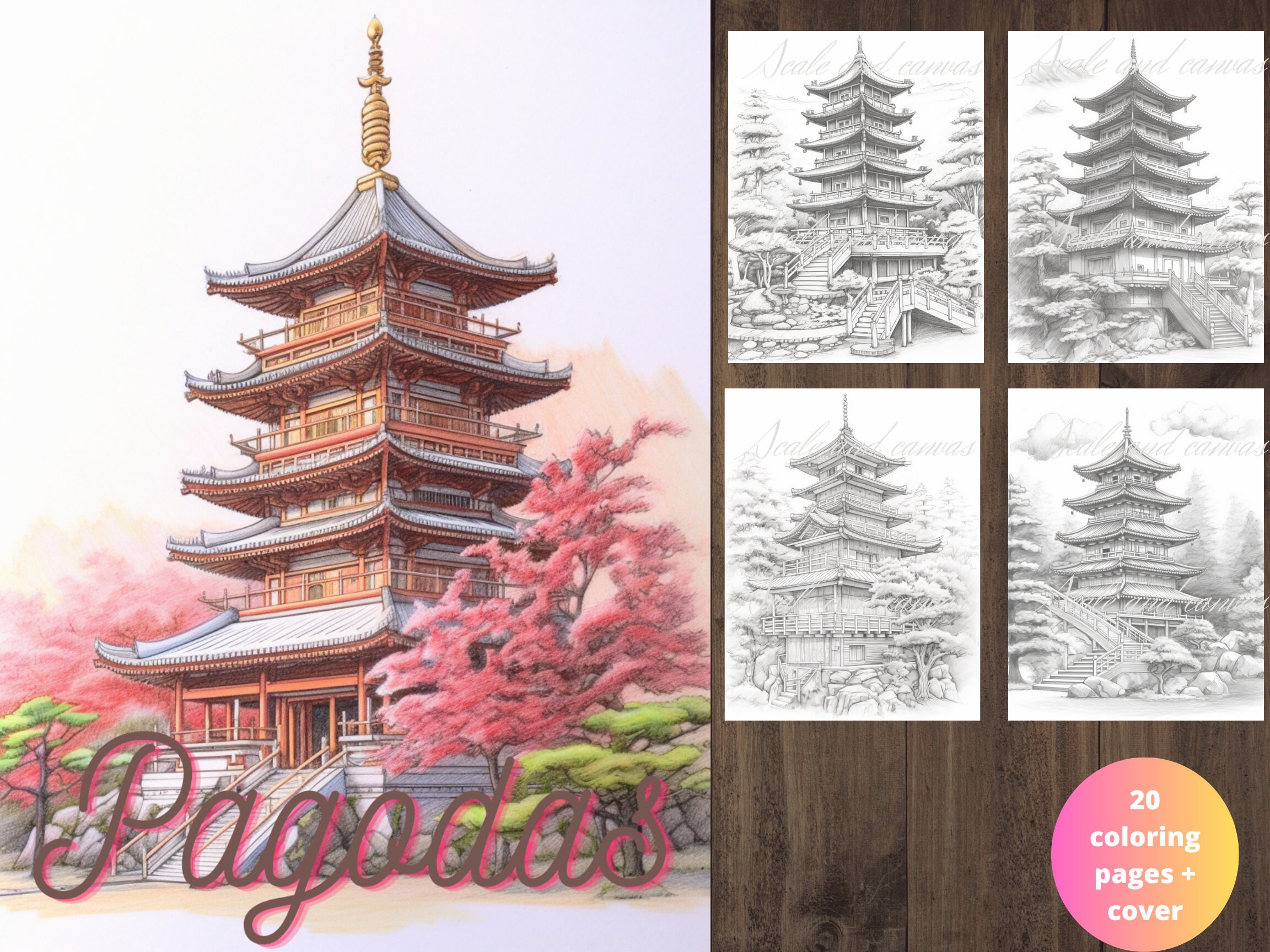 Pagoda coloring page