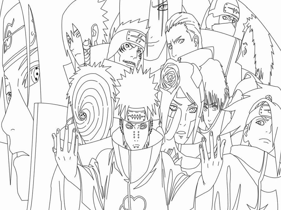 Akatsuki coloring pages printable for free download