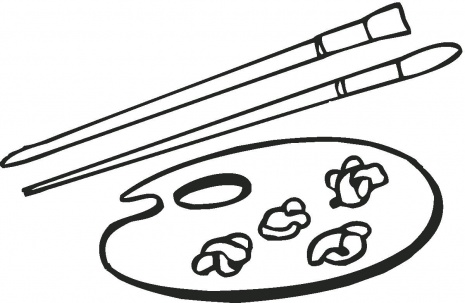 Paint brush colouring page