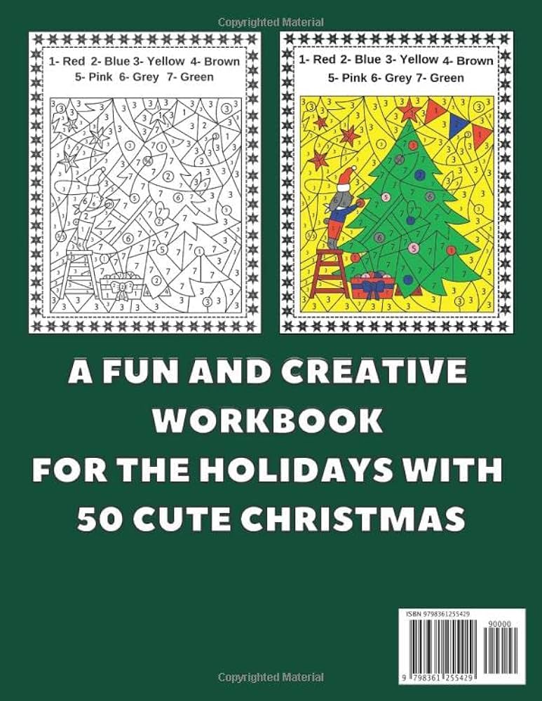 Christmas color by number activity book for kids ages