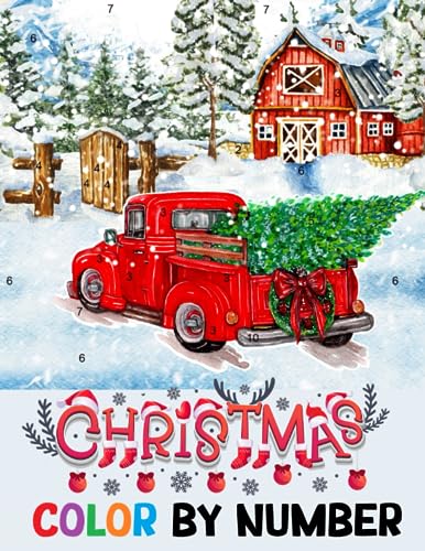 Christmas color by number coloring book large print color by numbers of christmas winter scenes for adults seniors teens by ivy rivers